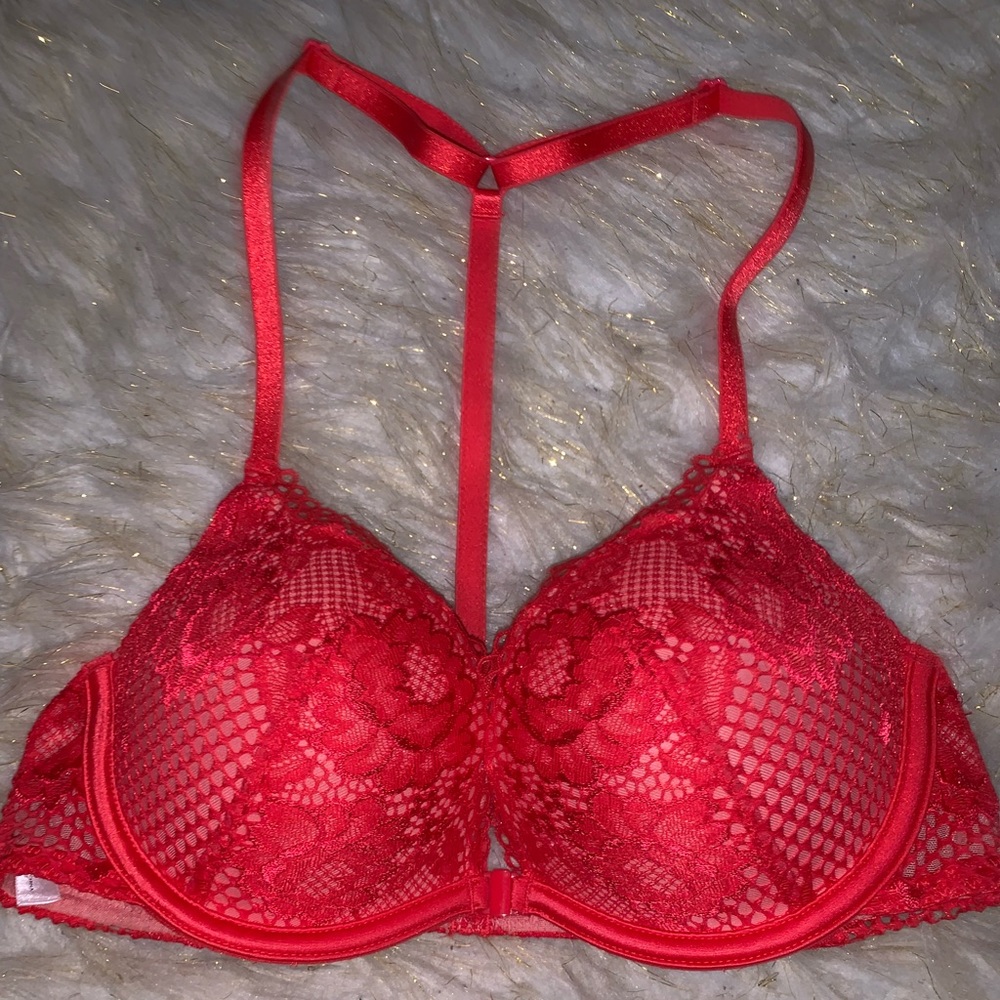 Red racer back Bra